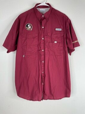 Columbia PFG Florida State Seminoles Men's fishing Button Down Shirt Size Medium